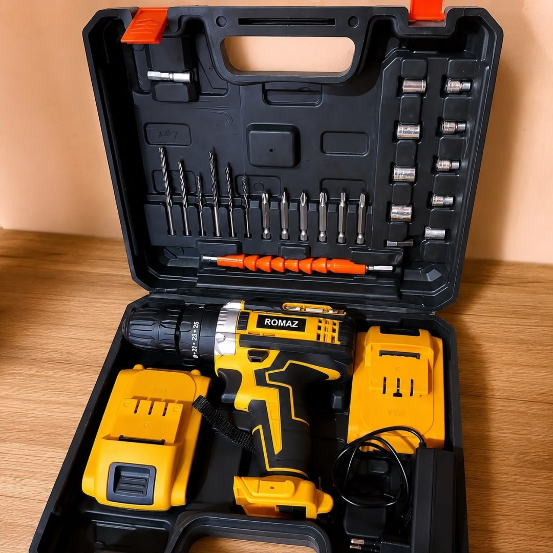 Kit Parafusadeira Furadeira C/ 2 Baterias Maleta