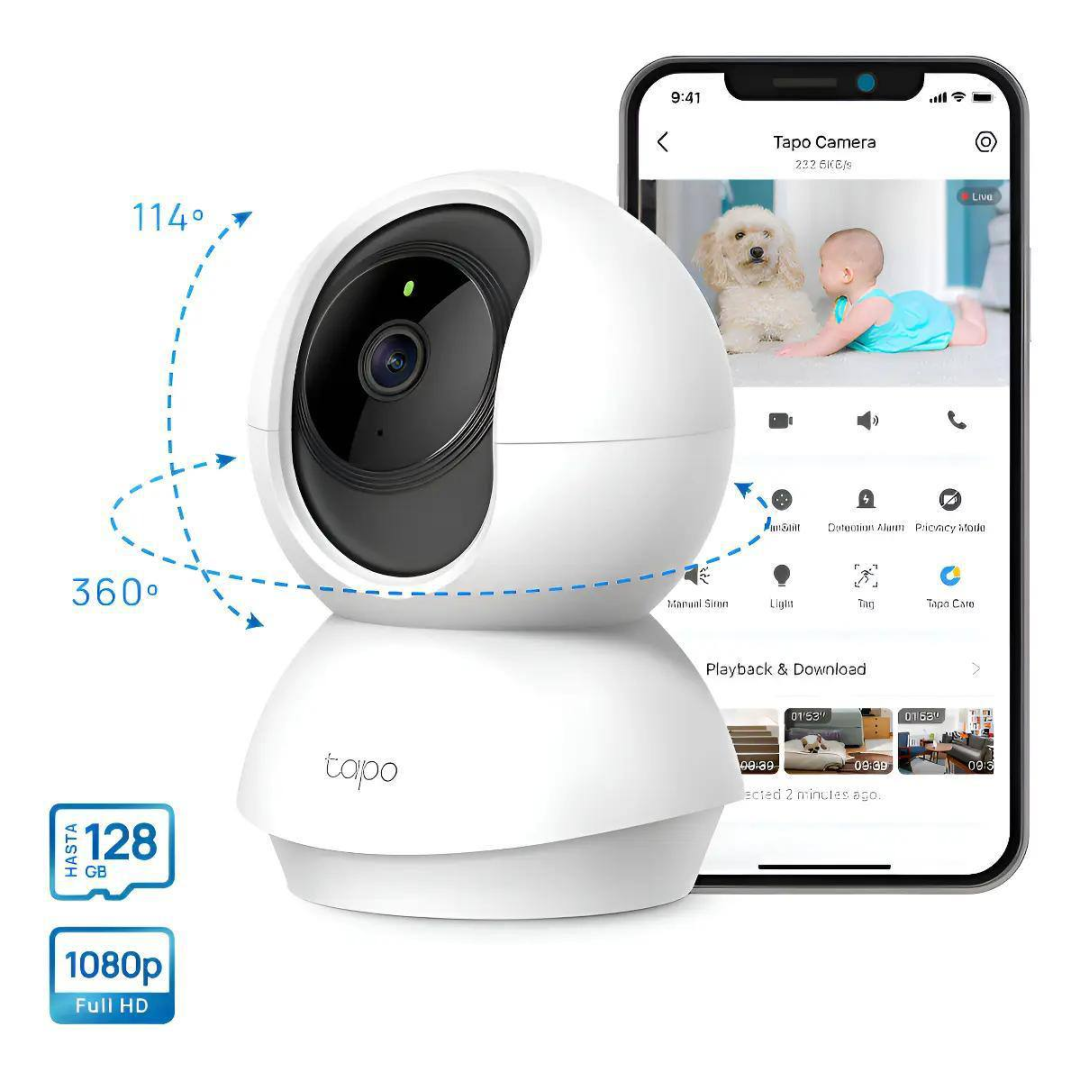 Tp-link Tapo C200 Câmera De Segurança Wifi 1080p 360° Pan/tilt Branco