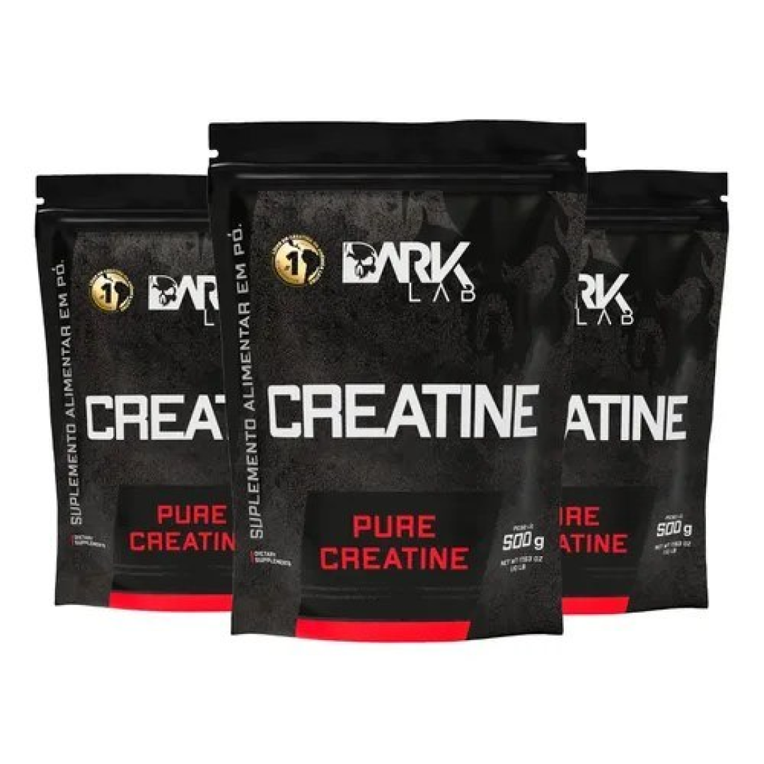 3x Creatina Monohidratada Pura 500g Dark Lab