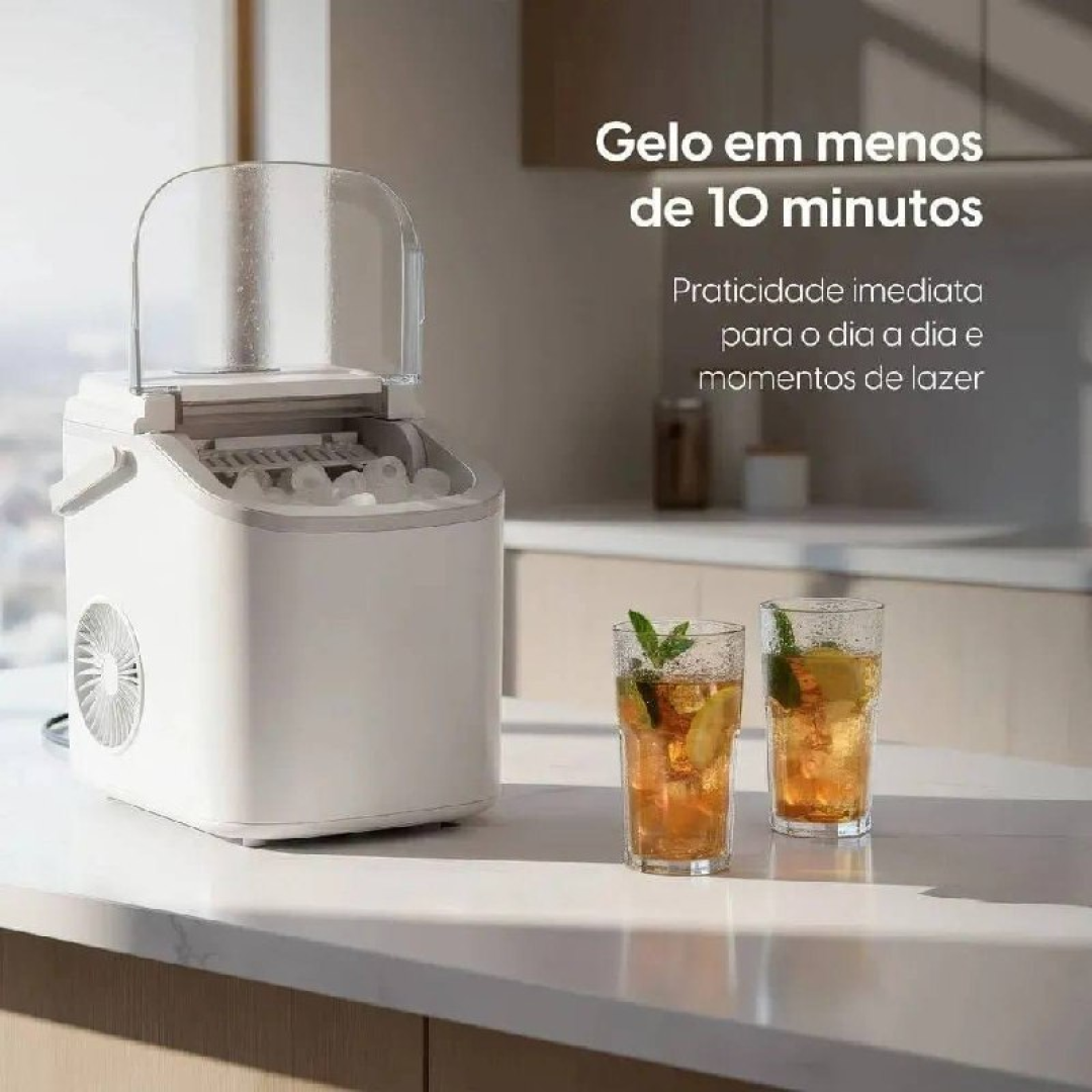 Máquina De Gelo Easy Ice 12kg Com Painel De Led Branca Elgin Branco
