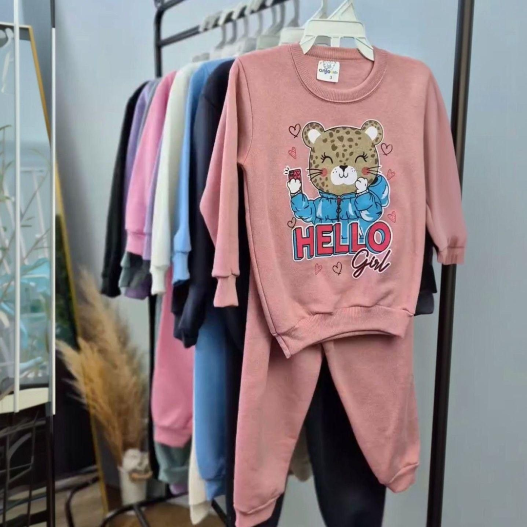 Kit com 6 Peças Moletom Menina Infantil
