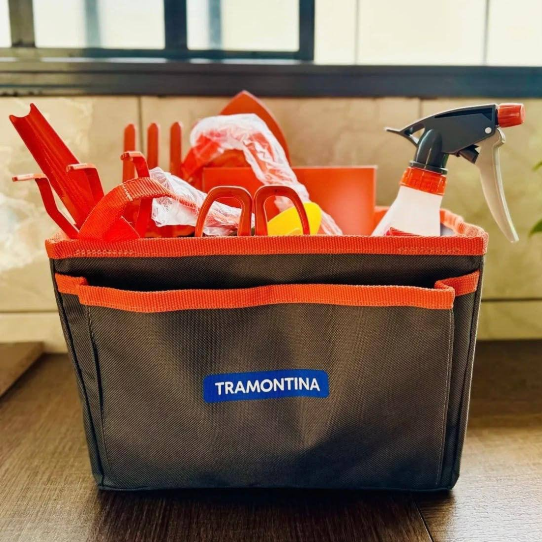 Kit Presente De Ferramenta Para Jardim Com Bolsa De Lona 13 Peças Tramontina Cinza-escuro