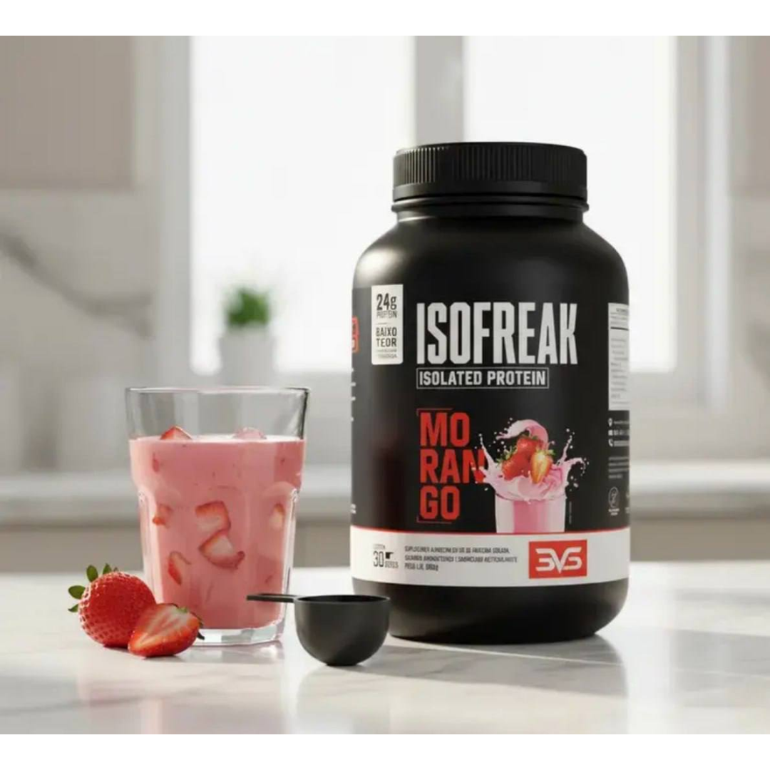 Whey Isolado Isofreak 900g Sabor Morango - Fórmula Avançada Com 24g De Proteína Por Dose