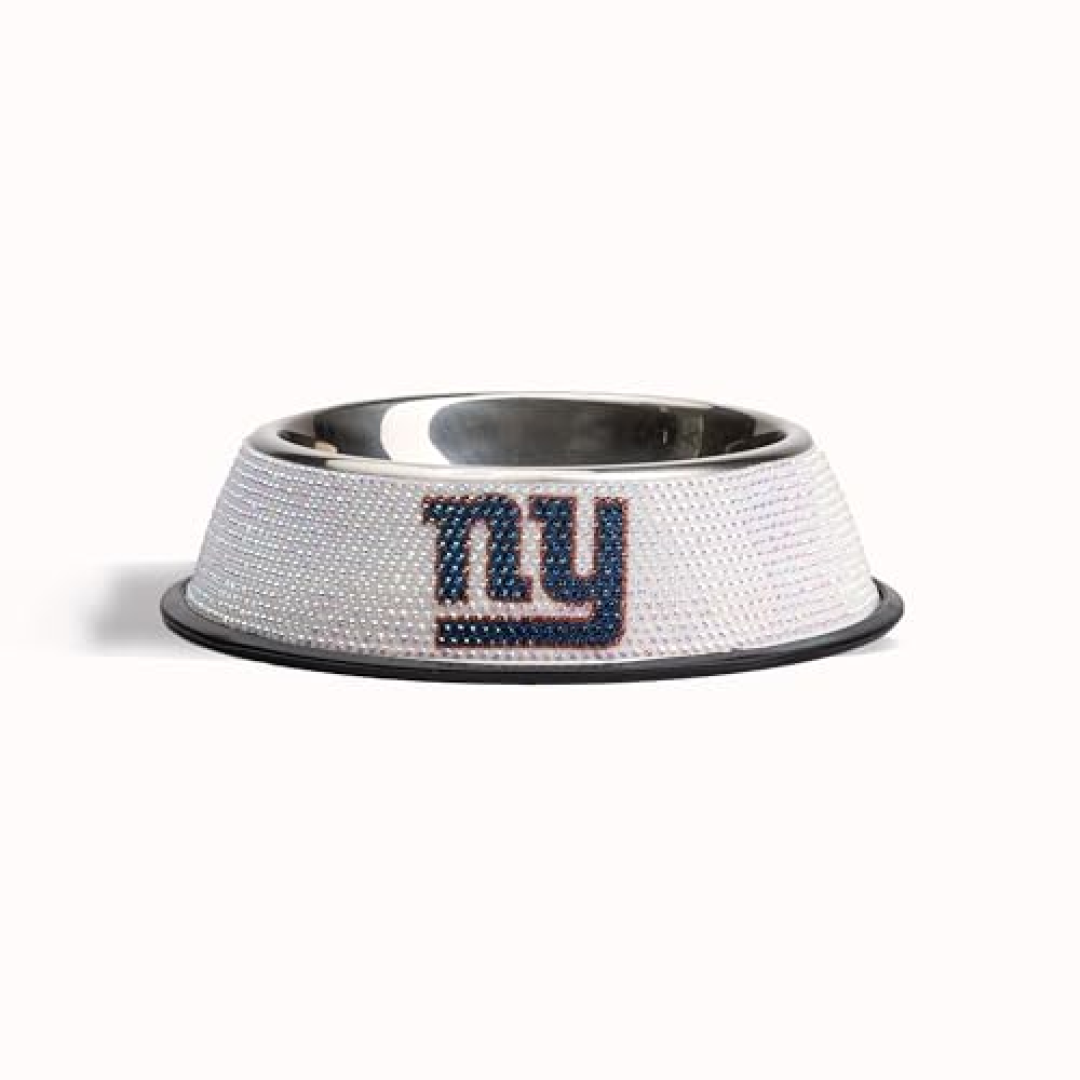 The Memory Company Tigela de aço inoxidável licenciada com logotipo da equipe NFL Bling