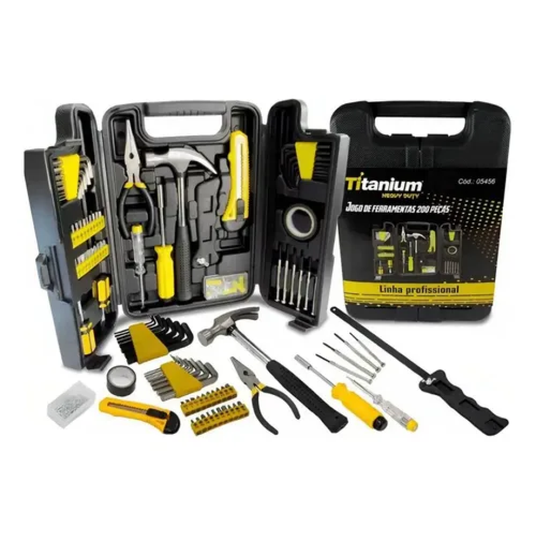 Jogo De Ferramentas 200 Peças Profissional Titanium