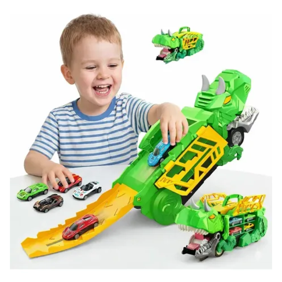 Caminhão Dinossauro Pista Com Carrinhos