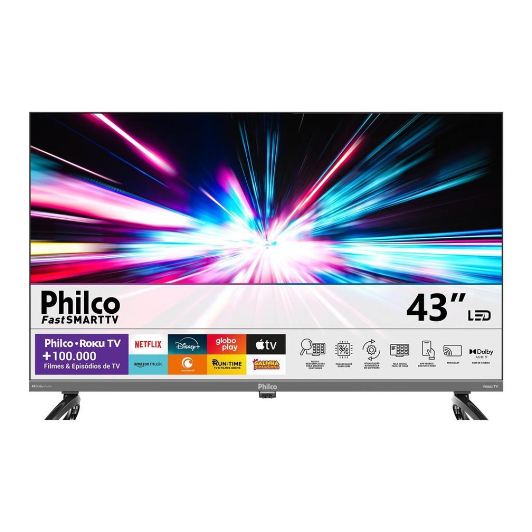Smart TV 43" Philco QLED HDR10 Roku TV P43KRB