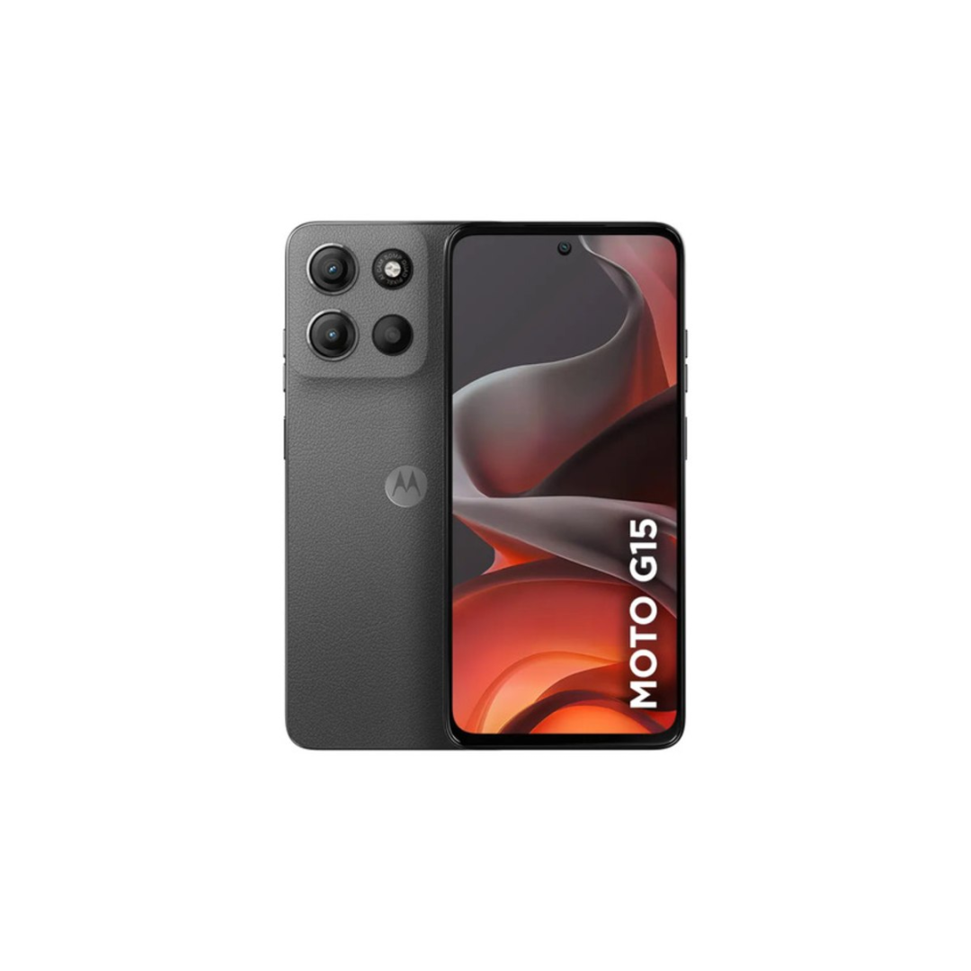 Smartphone Motorola Moto G15 - 256gb 12gb (4gb Ram+8gb Ram Boost) E Camera 50mp Com Ai E Night Vision Bateria De 5200 Mah Tela Fhd+ 6.7 Com Superbrilho Nfc - Grafite