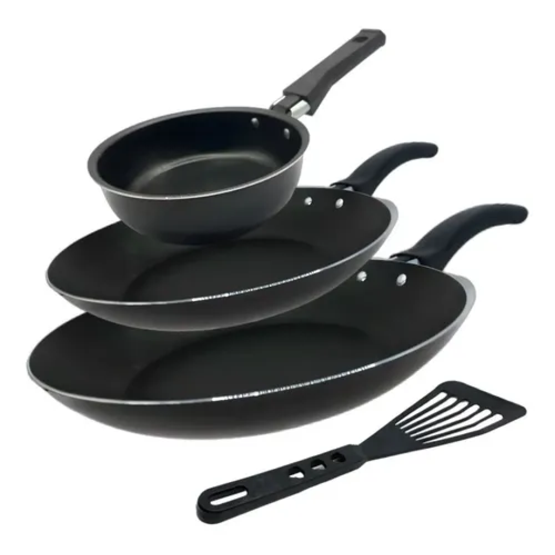 Conjunto com 4 Pçs De Frigideira Antiaderente Techflon (3 cores)