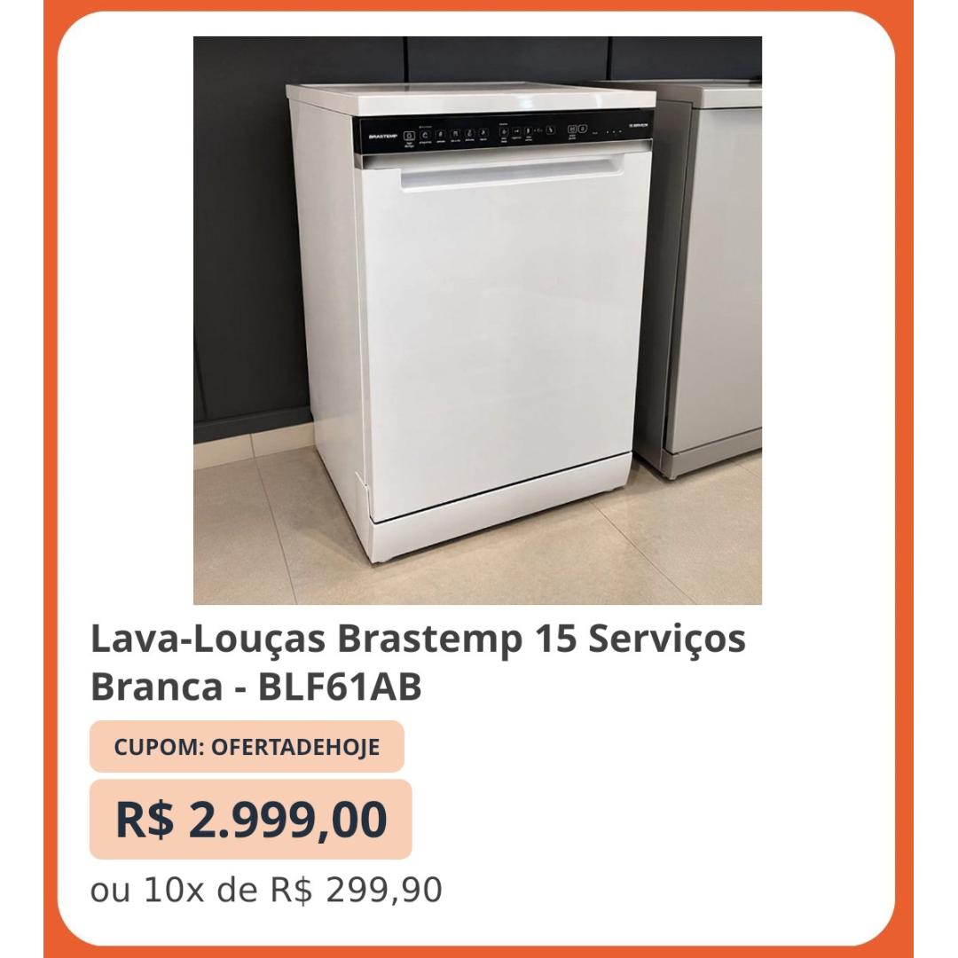 Lava-Louças Brastemp 15 Serviços Branca - BLF61AB