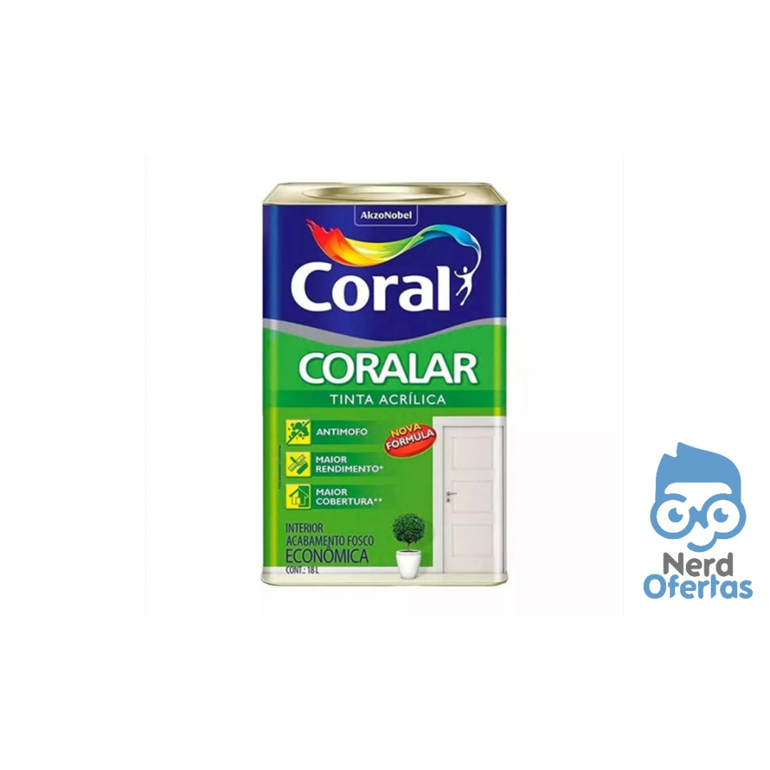 Latex acrílica tinta coral anti mofo branco 18l coralar branco fosco