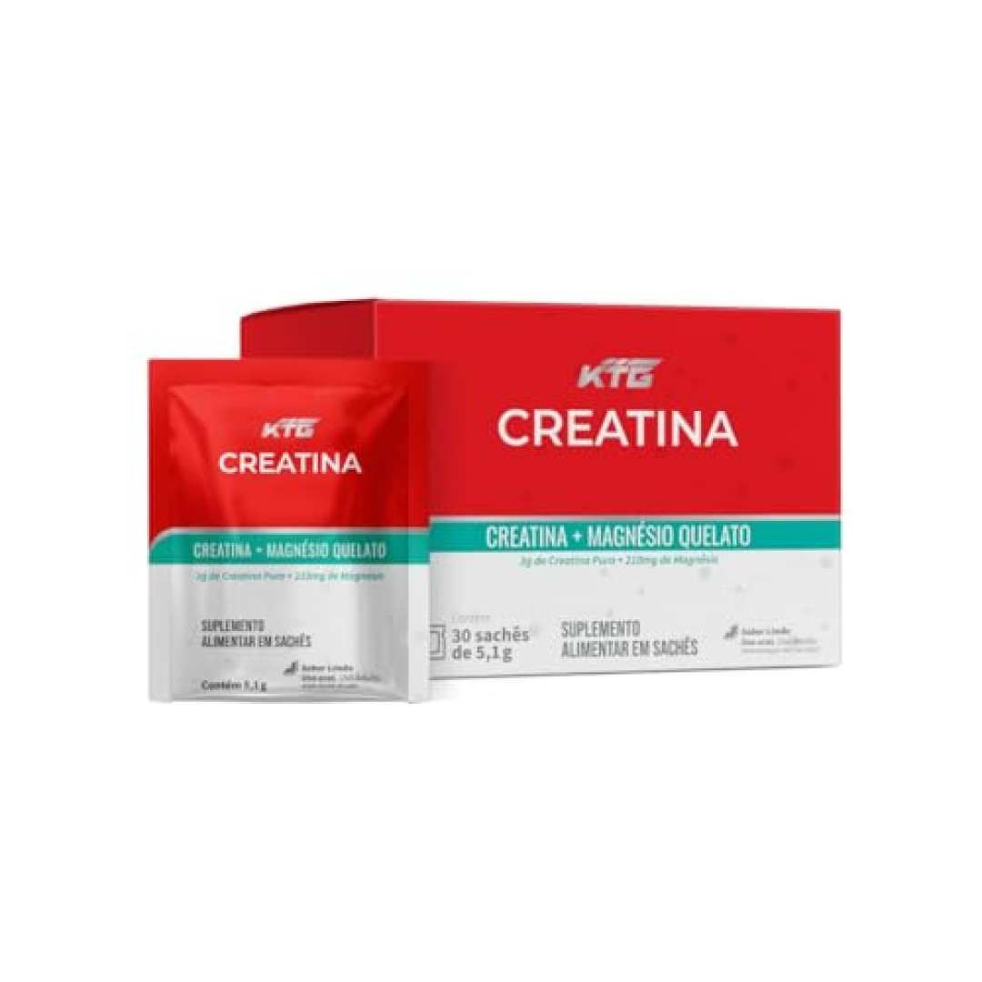 Katiguá, Creatina pura + Magnésio Quelato, Sabor Limão, 30 Sachês, 5,1 Gramas