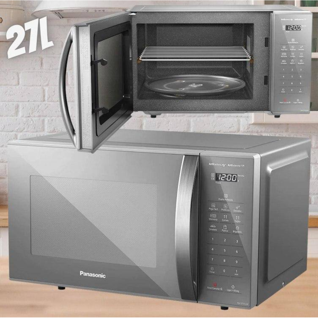 Panasonic Micro-ondas 27L Prata 127v NN-ST55LMRU