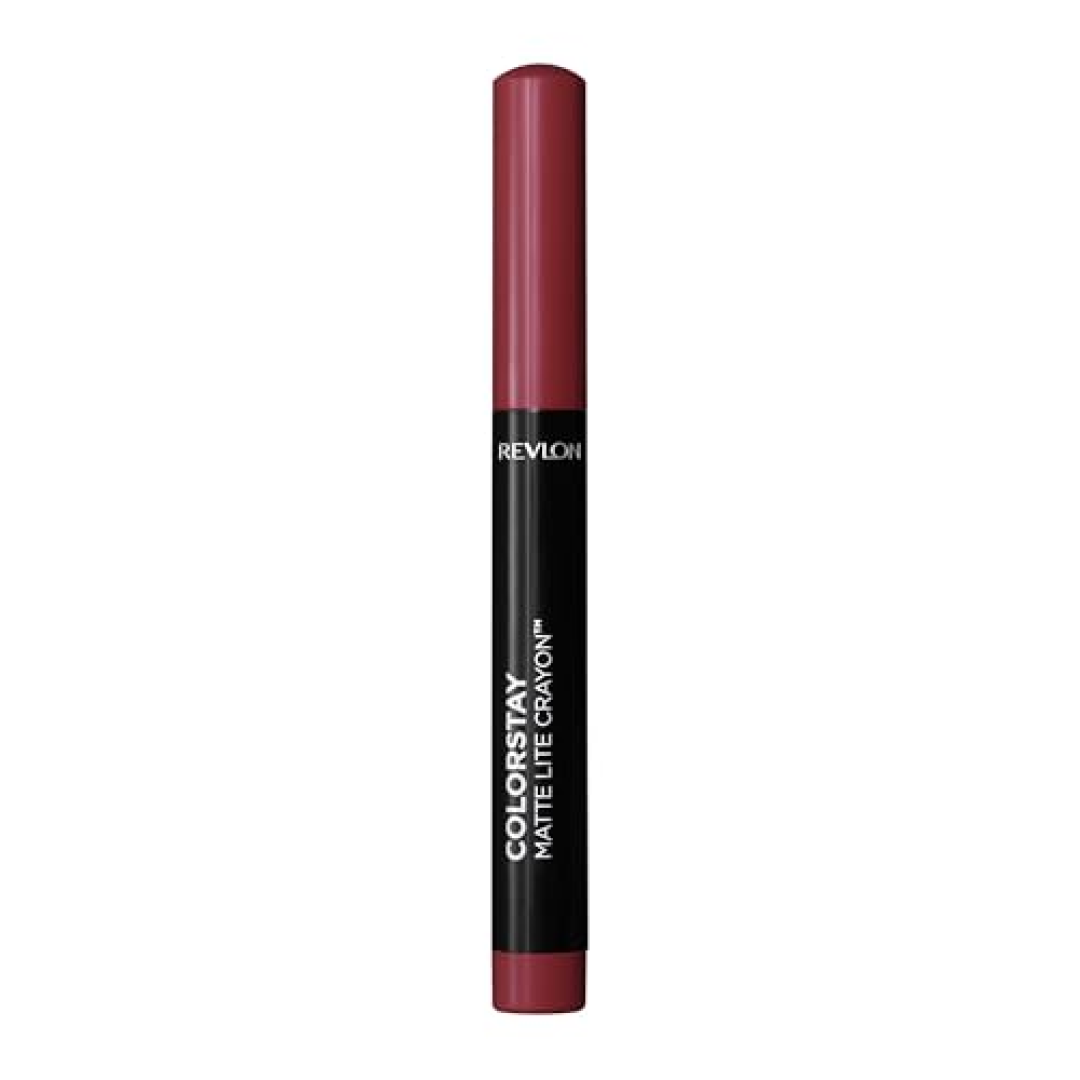 Revlon Batom ColorStay Matte Lite Crayon com apontador integrado, fórmula fosca sem secagem de longa duração, batom à prova de transferência, 011 levantado, 1,4 g