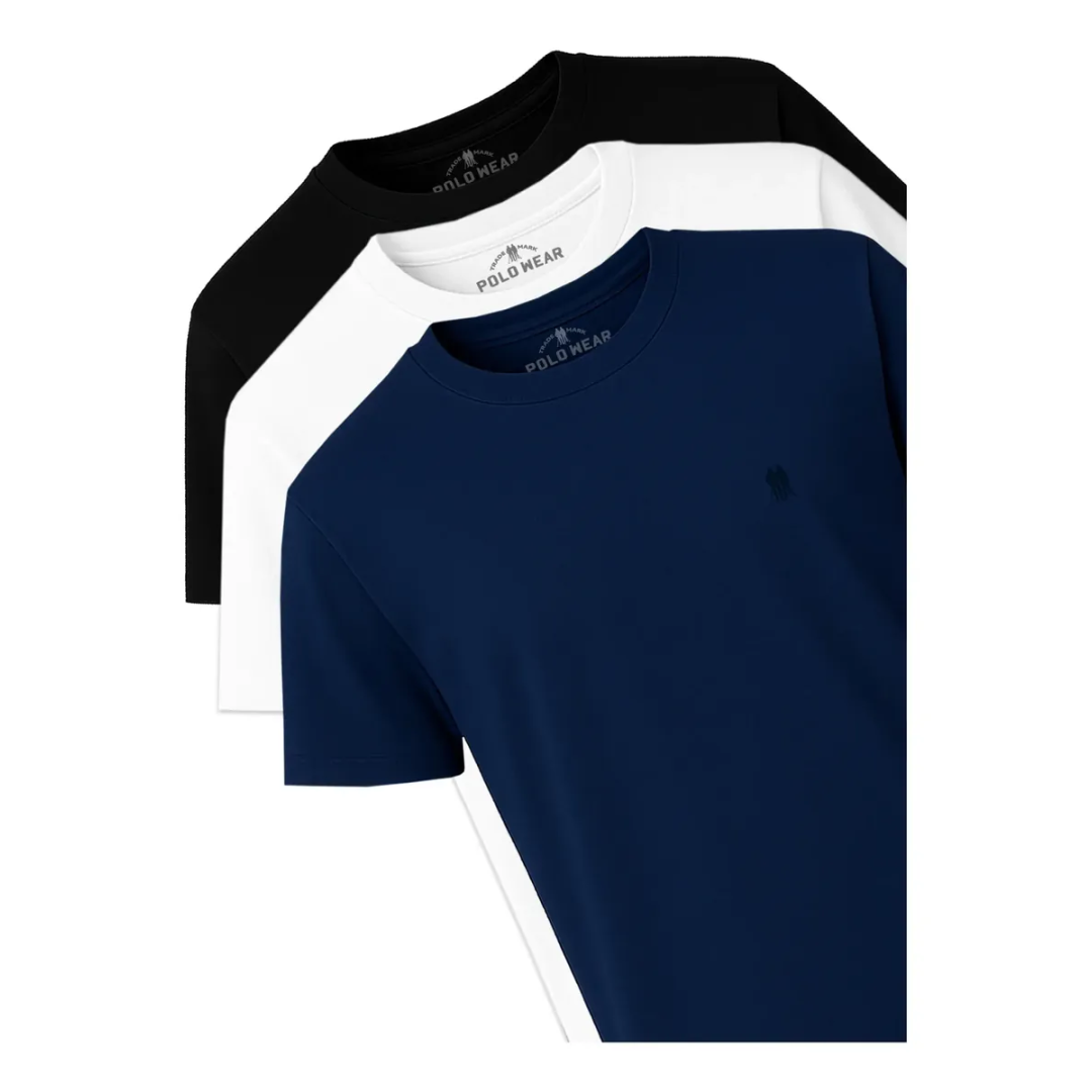 Kit 3 Camisetas Masculinas Polo Wear Sortido