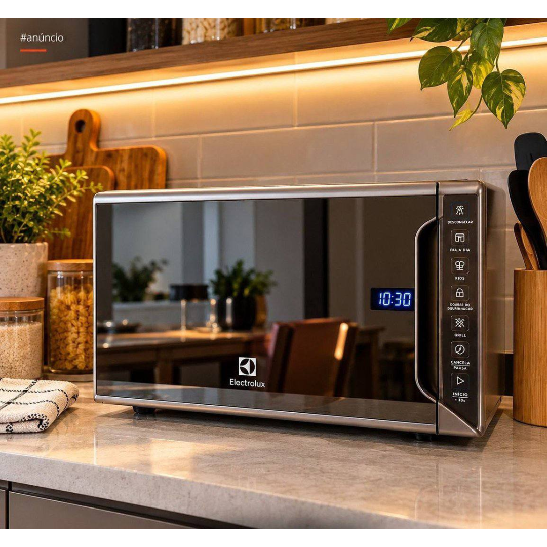 Micro-ondas MI41S Inox Espelhado Painel Integrado 31 litros Electrolux