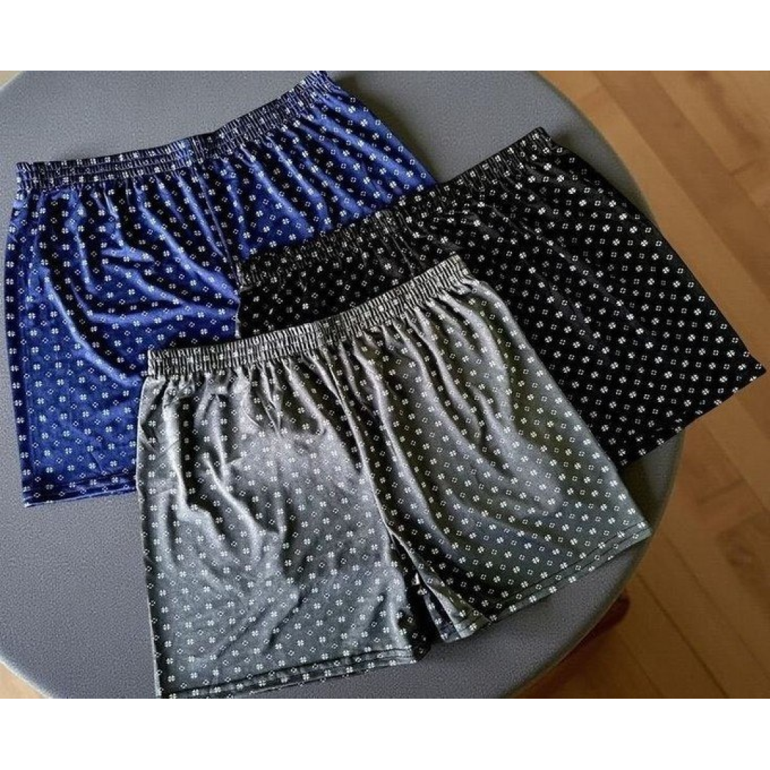Kit com 3 Cuecas Samba Canção Short Malha