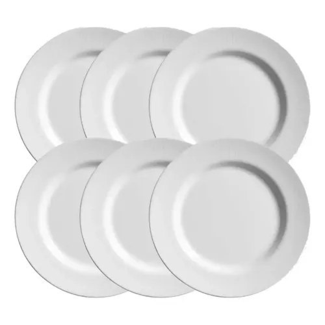 Conjunto com 6 Pratos de Sobremesa Plissan Relevo 21cm Alleanza