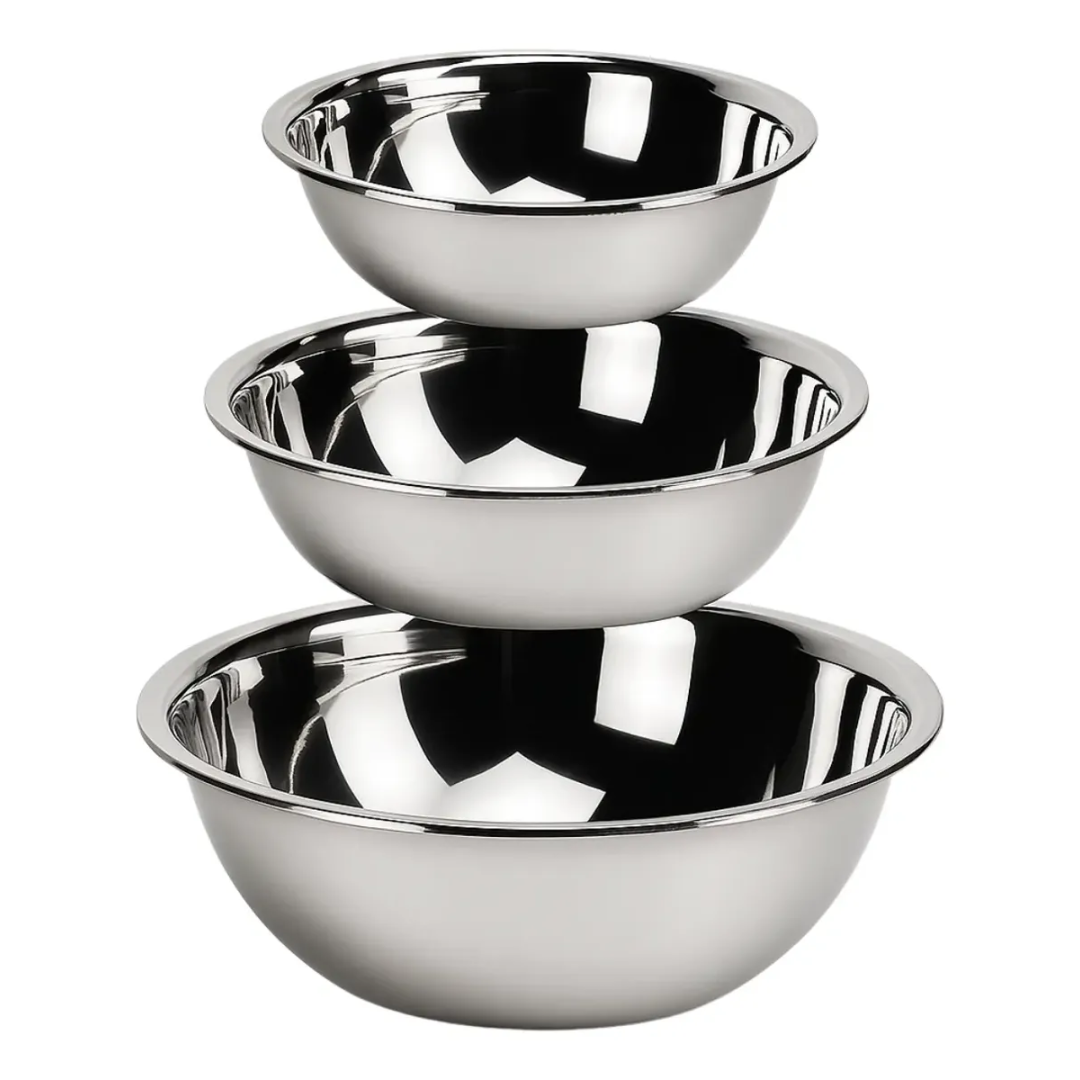 3 Tigela Bowl Bacia Vasilha Inox Saladeira Multiuso Promoção