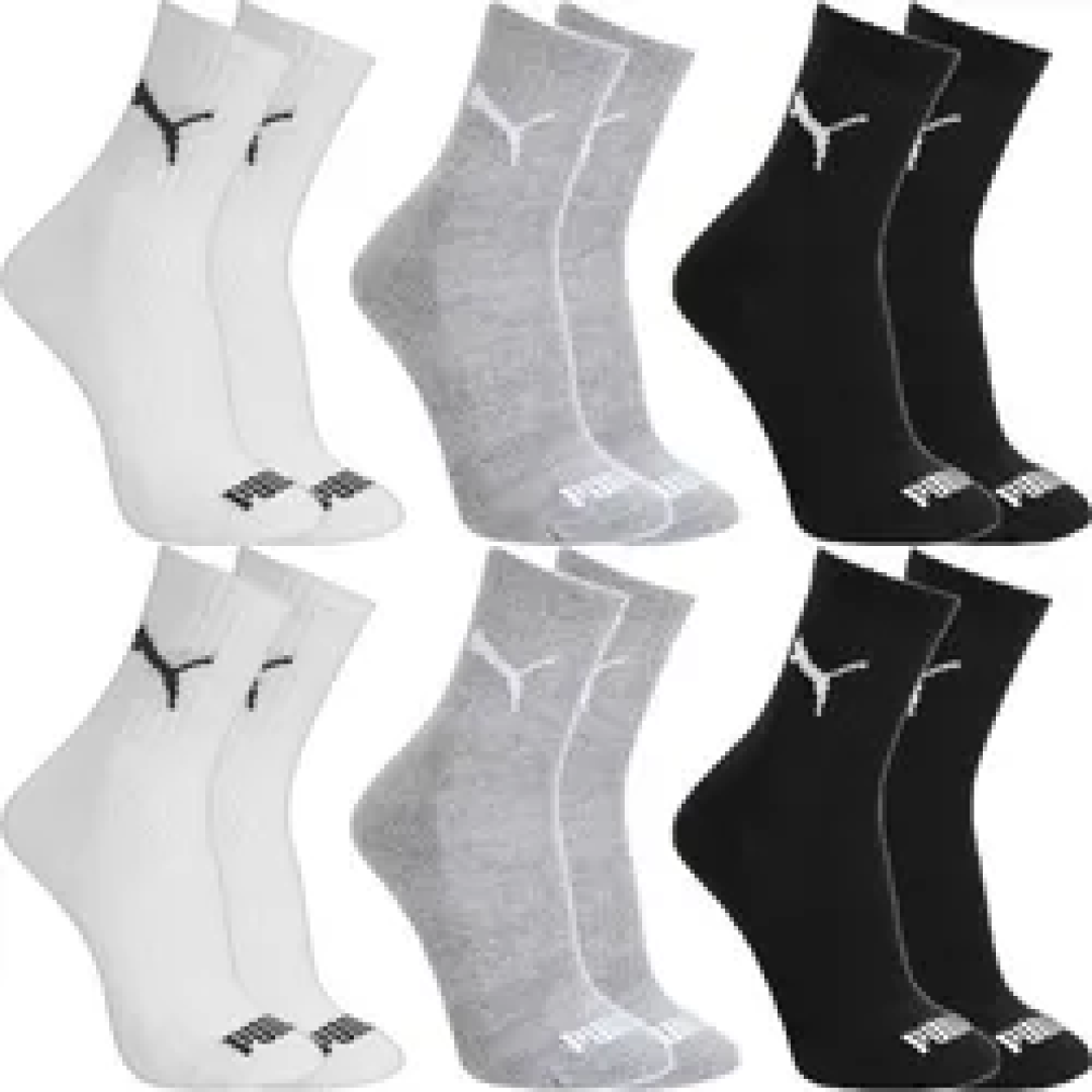 Kit com 6 Pares Meias Puma Cano Médio