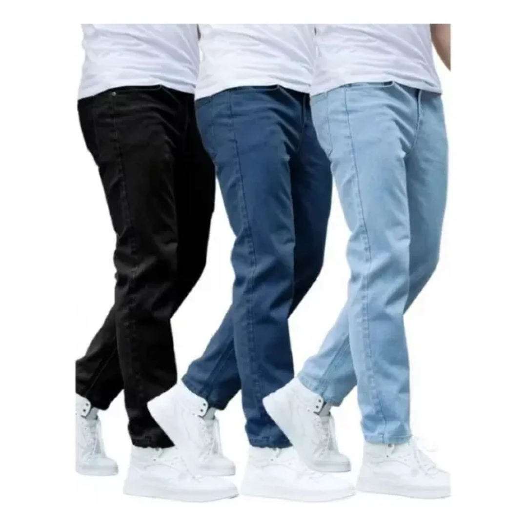 Kit 3 Calças Jeans Masculina Premium Skinny