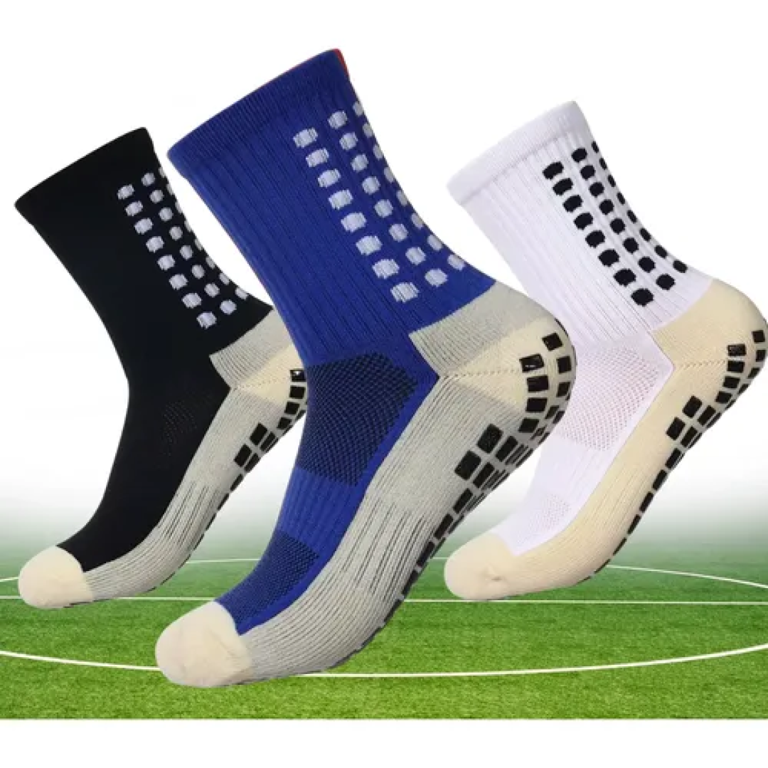 Kit com 3 Pares Meia Antiderrapante Esportiva