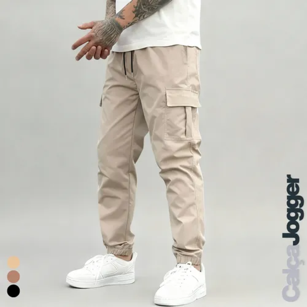 Calça Jogger Cargo Sarja Streetwear