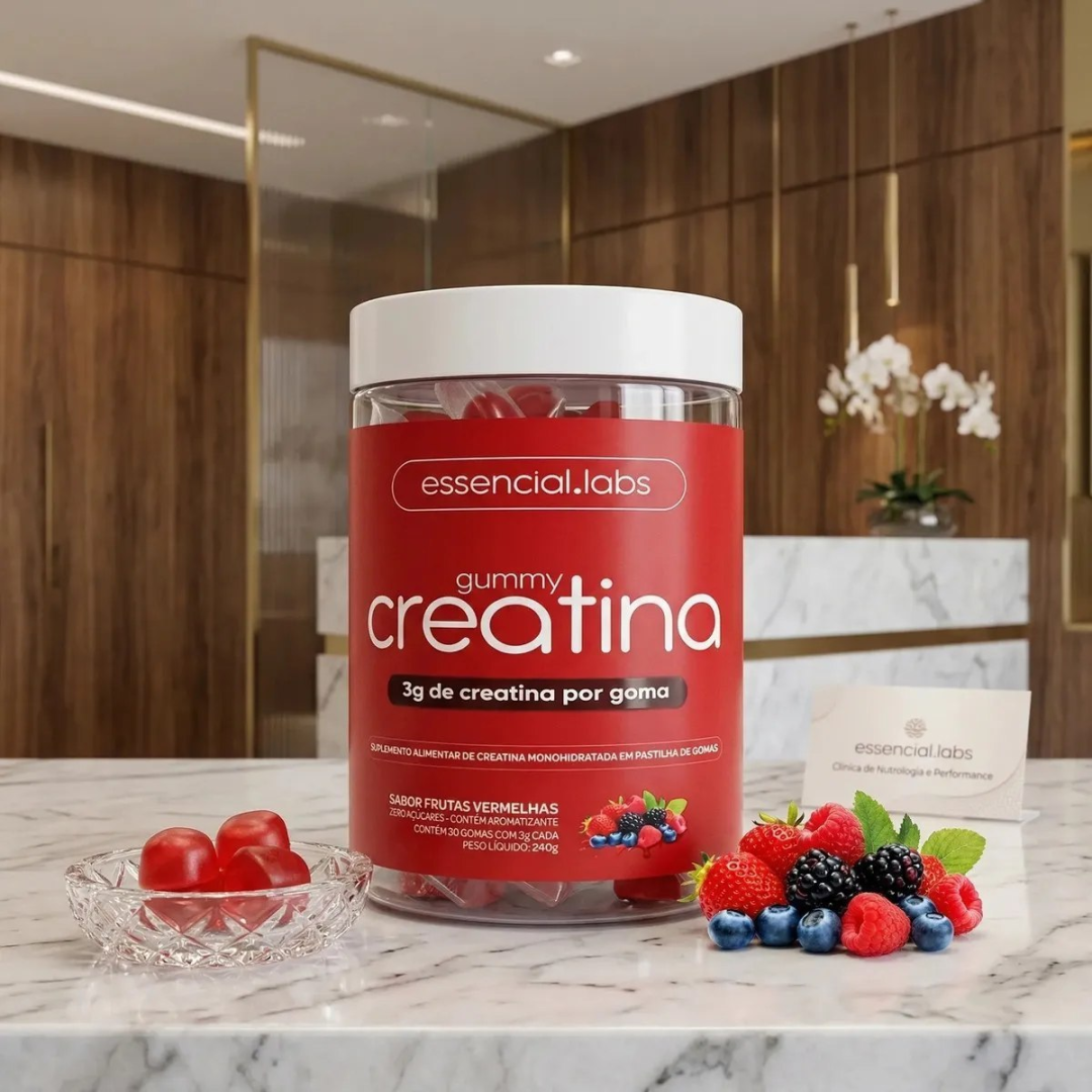 GUMMY de CREATINA PURA com 3g de Creatina por Gummy - 30 Doses - Sabor Frutas Vermelhas