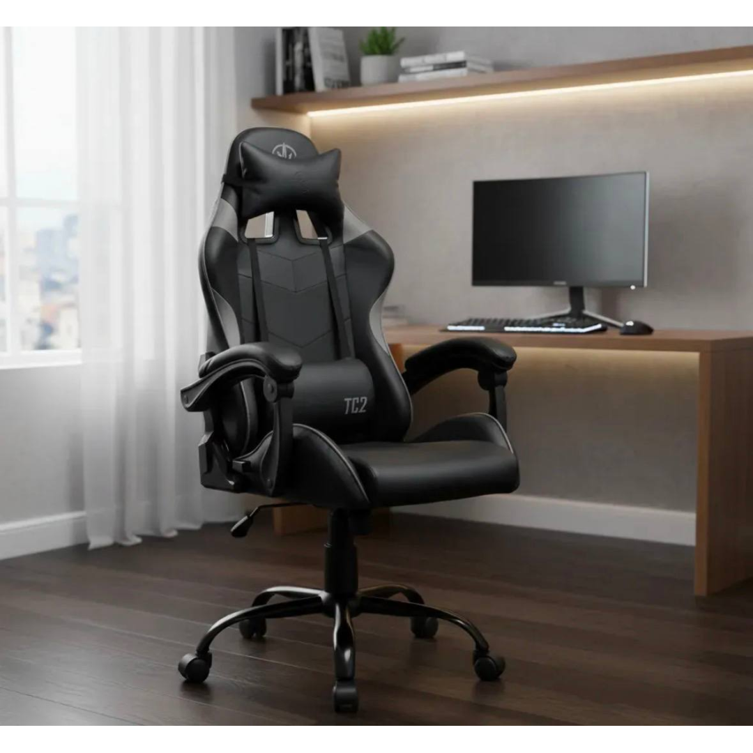 Cadeira Gamer Tgt Heron Tc2 Tgt-hrtc-bl03 Couro Sintético