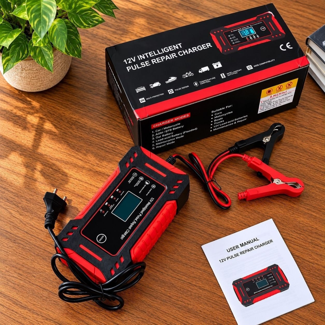 Carregador de Bateria Automotiva Portátil 12V 6A