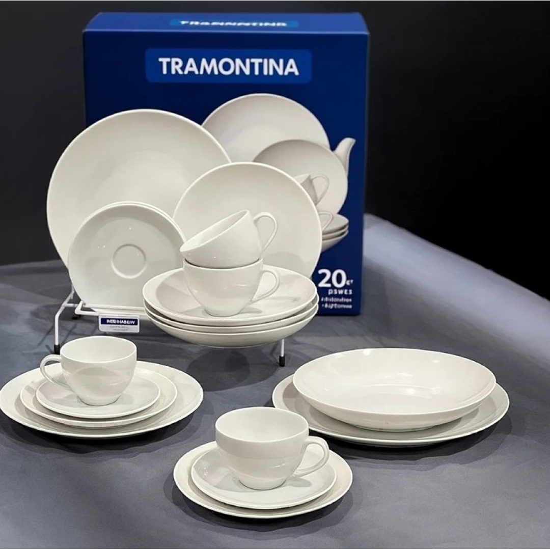Aparelho de Jantar Flávia Porcelana 20 Peças Tramontina