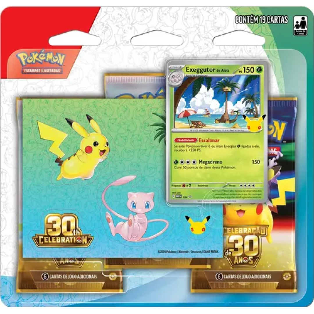 Pokémon Celebração de 30 anos – Blister Triplo com Adesivo Exeggutor