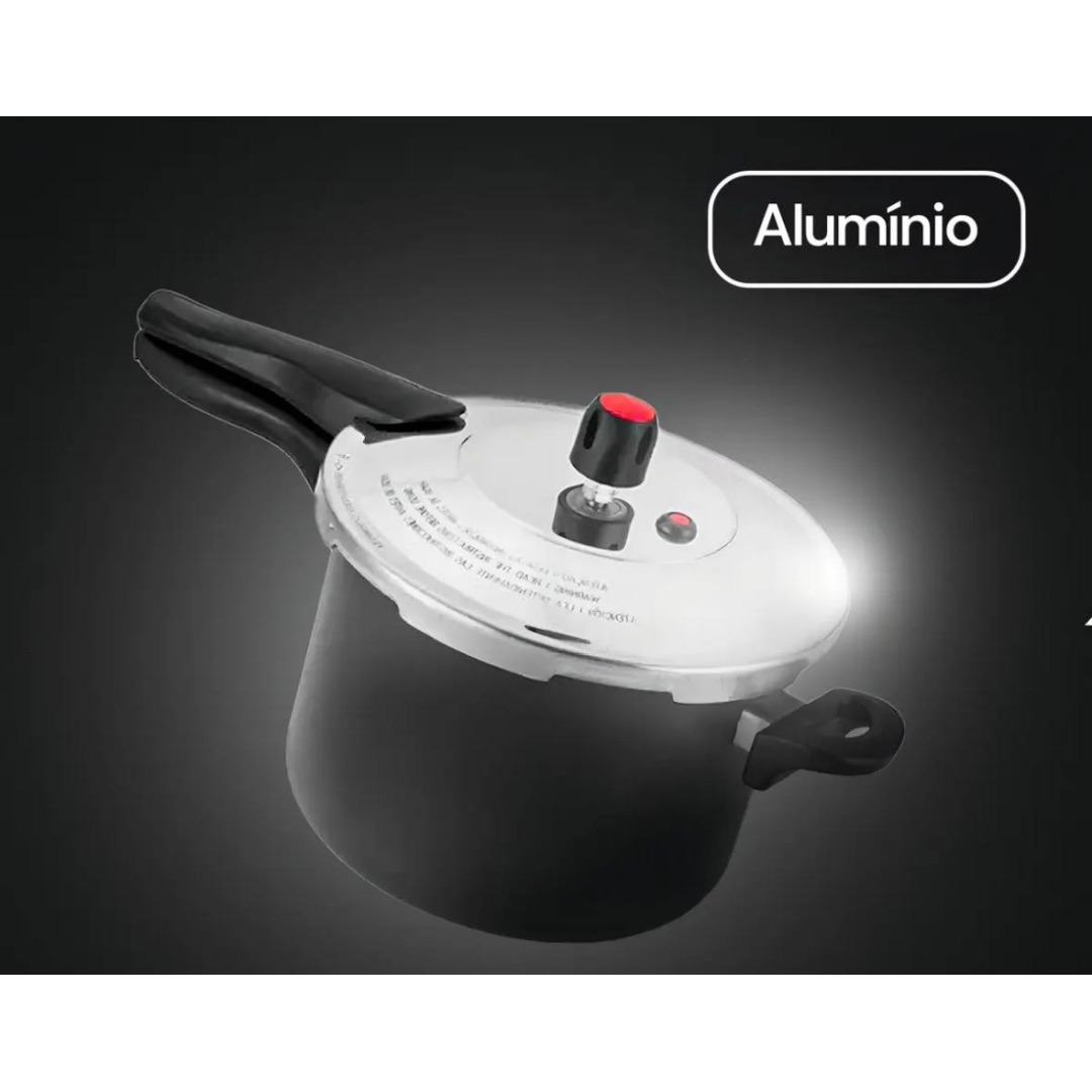 Panela De Pressão 4,5l Teflon Antiaderente Alegrete Cinza