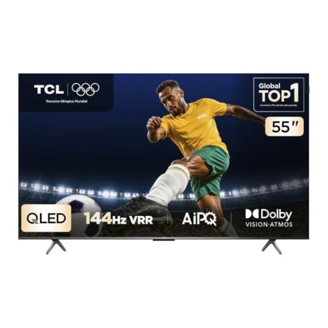 Smart TV TCL 55 Polegadas QLED 4K P8K WiFi Bluetooth Google TV 144Hz HDR10+ Dolby Atmos Vision 55P8K
