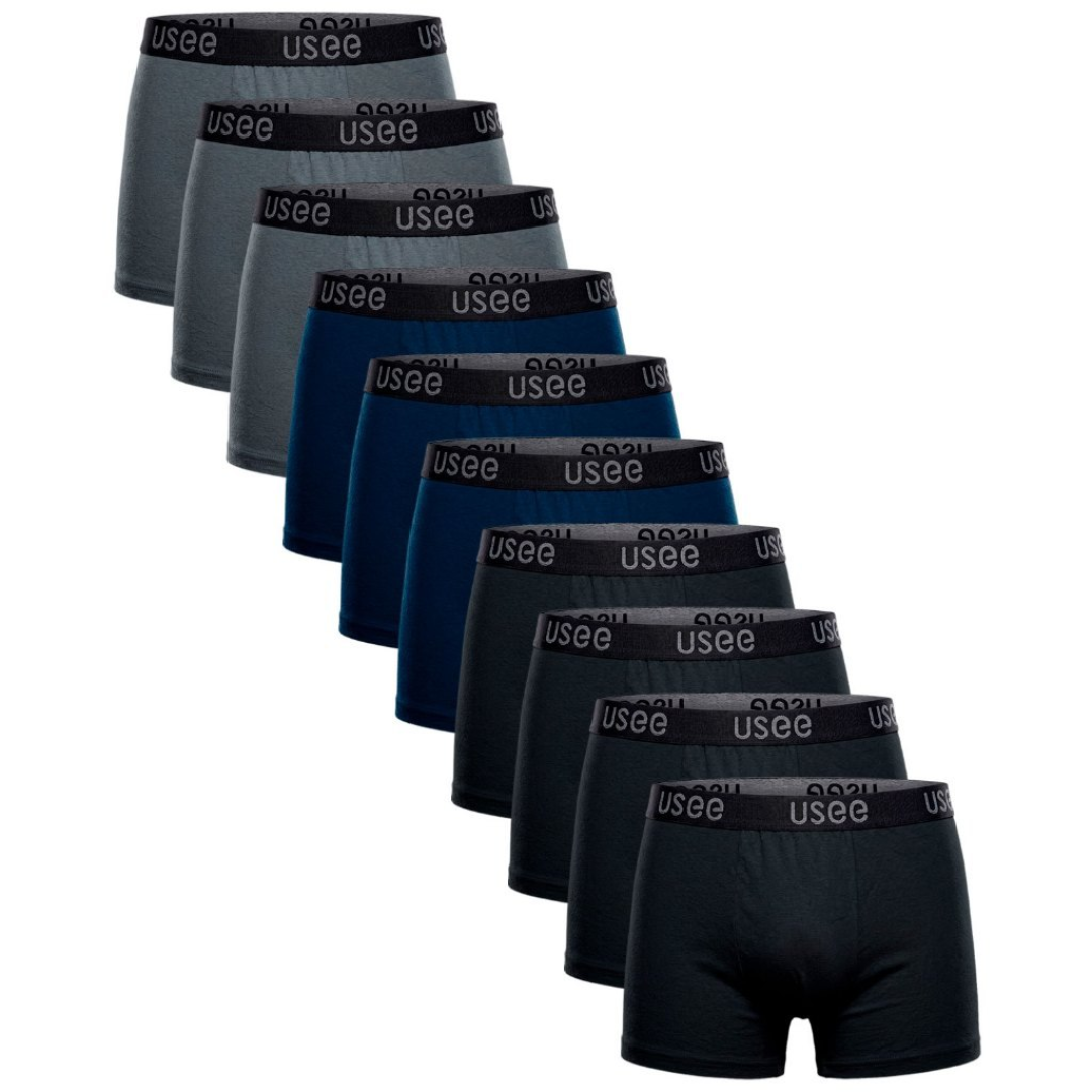 Kit 10 Cuecas Algodão Boxer Adulto Usee Brasil (Tamanho M)
