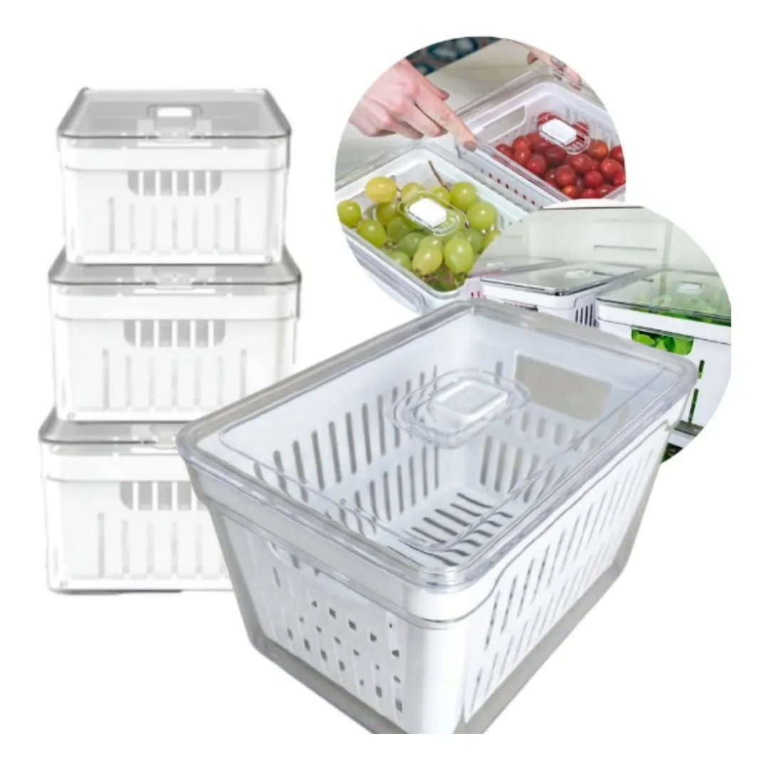 Organizador De Geladeira 3,5l Acrílico Transparente Premium