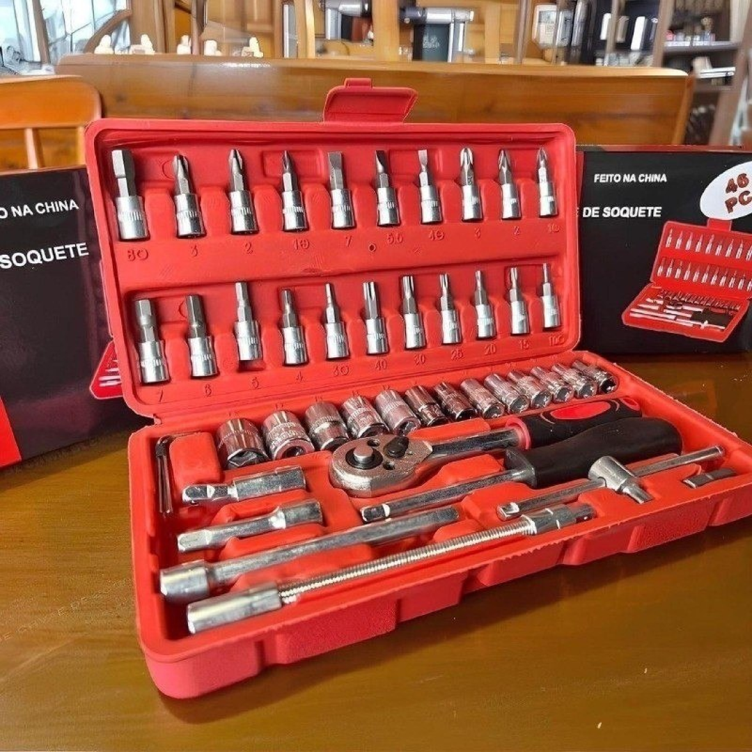 Kit com 46 Peças Chaves Ferramentas Jogo Fenda Philips