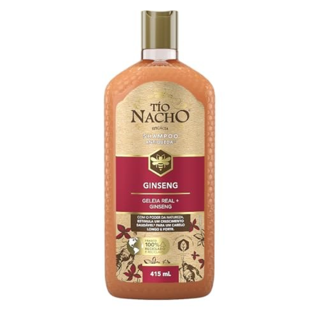 Tío Nacho Ginseng Shampoo 415ml Antiqueda Natural, Ginseng e Geleia Real