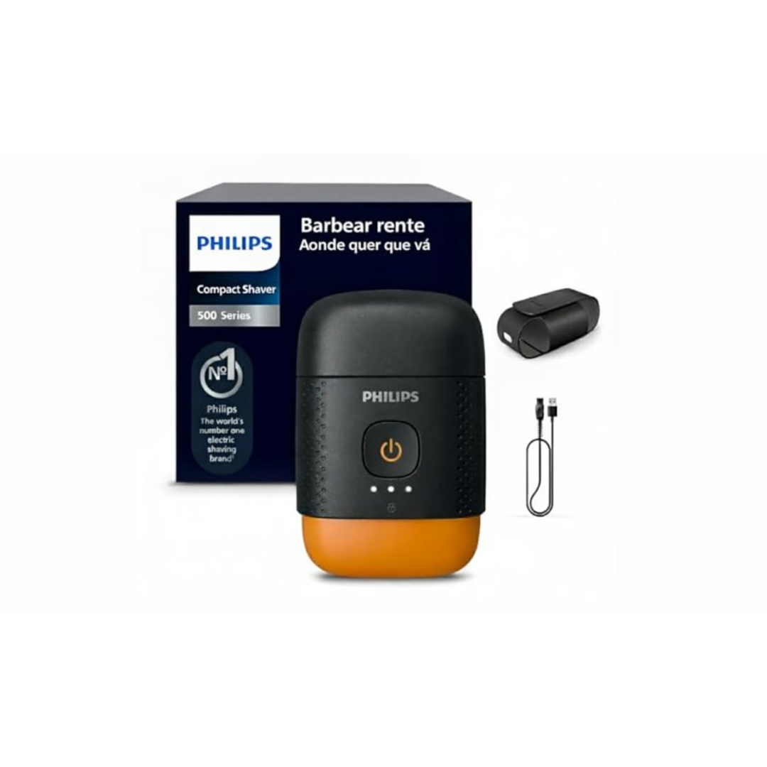 Philips Barbeador Elétrico Shaver Compacto com Lâminas SteelPrecision Deslize suave sem irritar a pele | 100% À prova d’água | Até 5 anos de garantia | S595/05