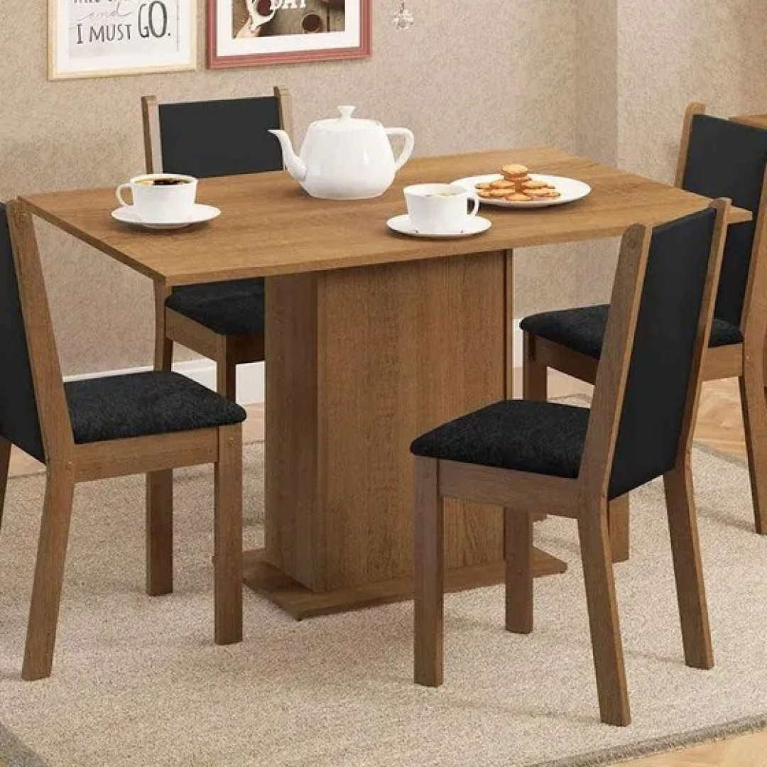Sala de Jantar Madesa Talita Mesa + 4 Cadeiras