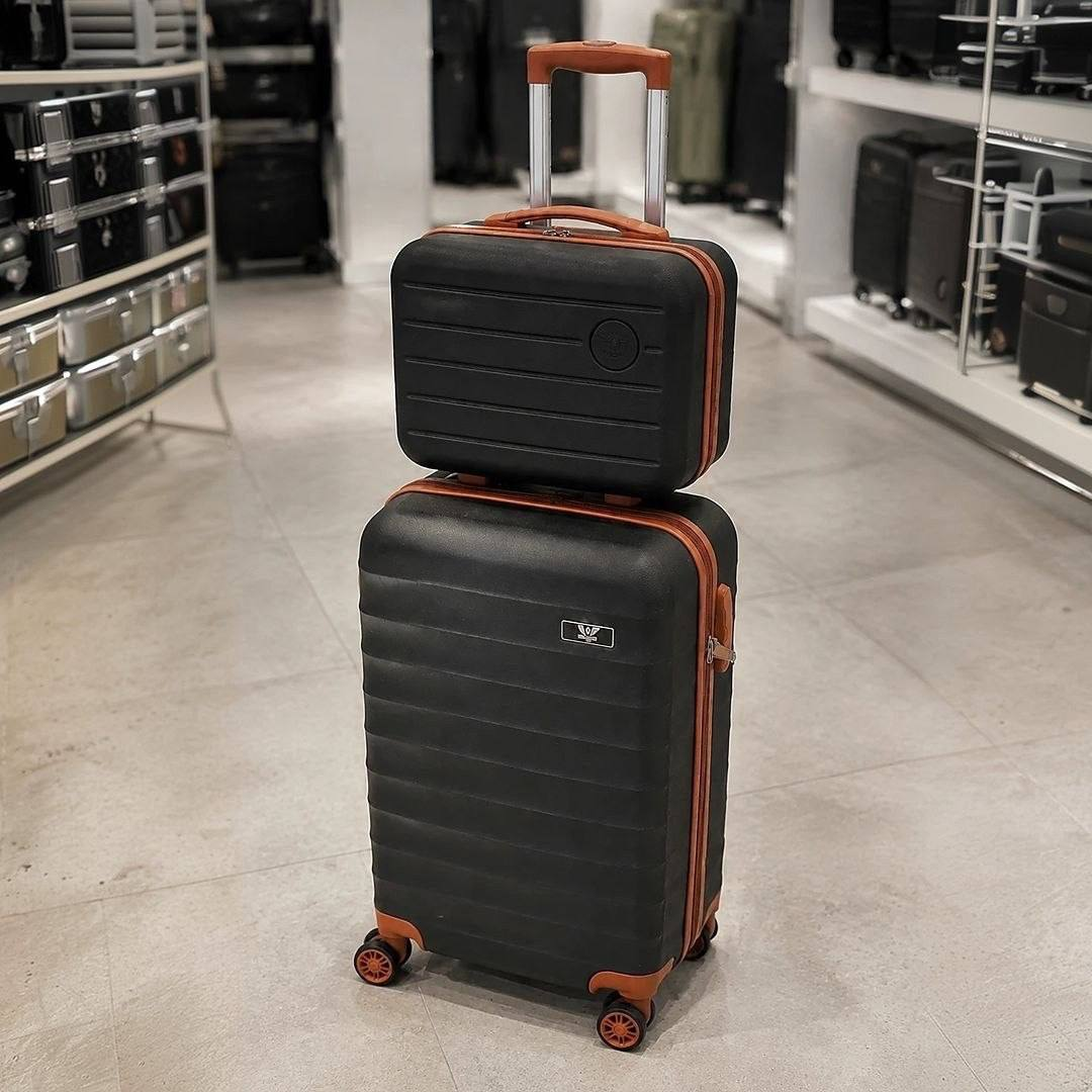 Kit Mala De Viagem Bordo Mão Pequena 10kg Abs Cadeado 360 Cor Preto