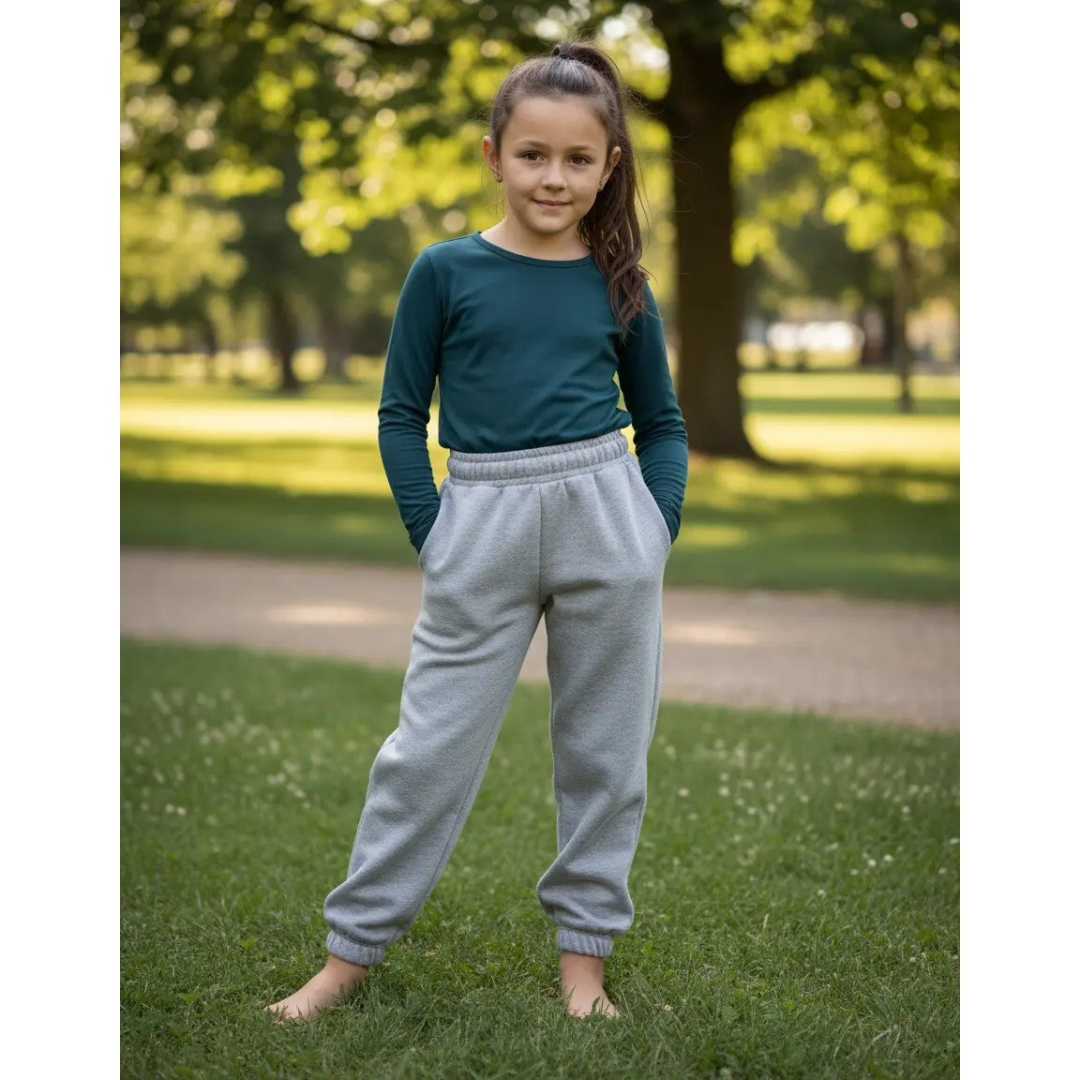 Calça Moletom Flanelada Confortável Com Bolso Escolar Frio