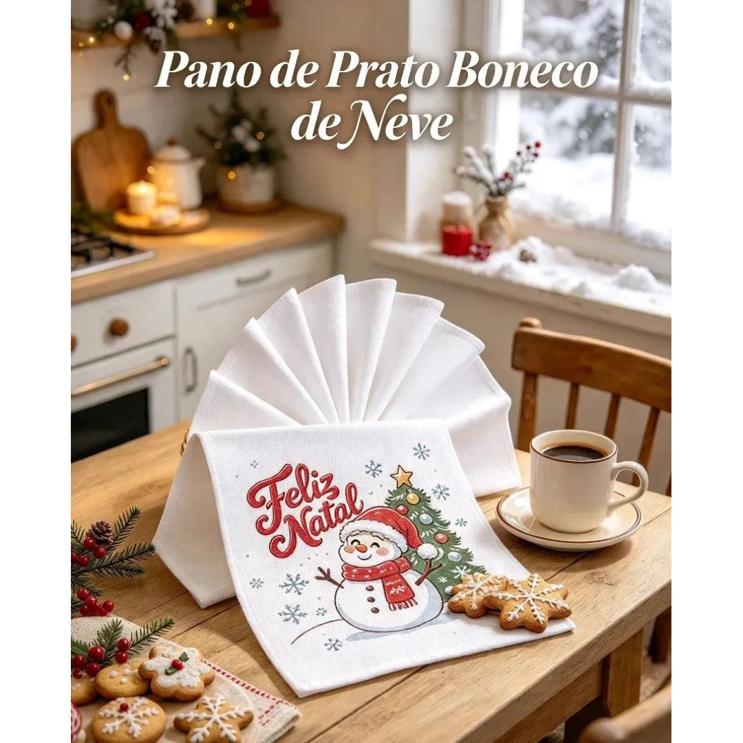 Kit 10 Pano de Prato Estampado 100% Algodão