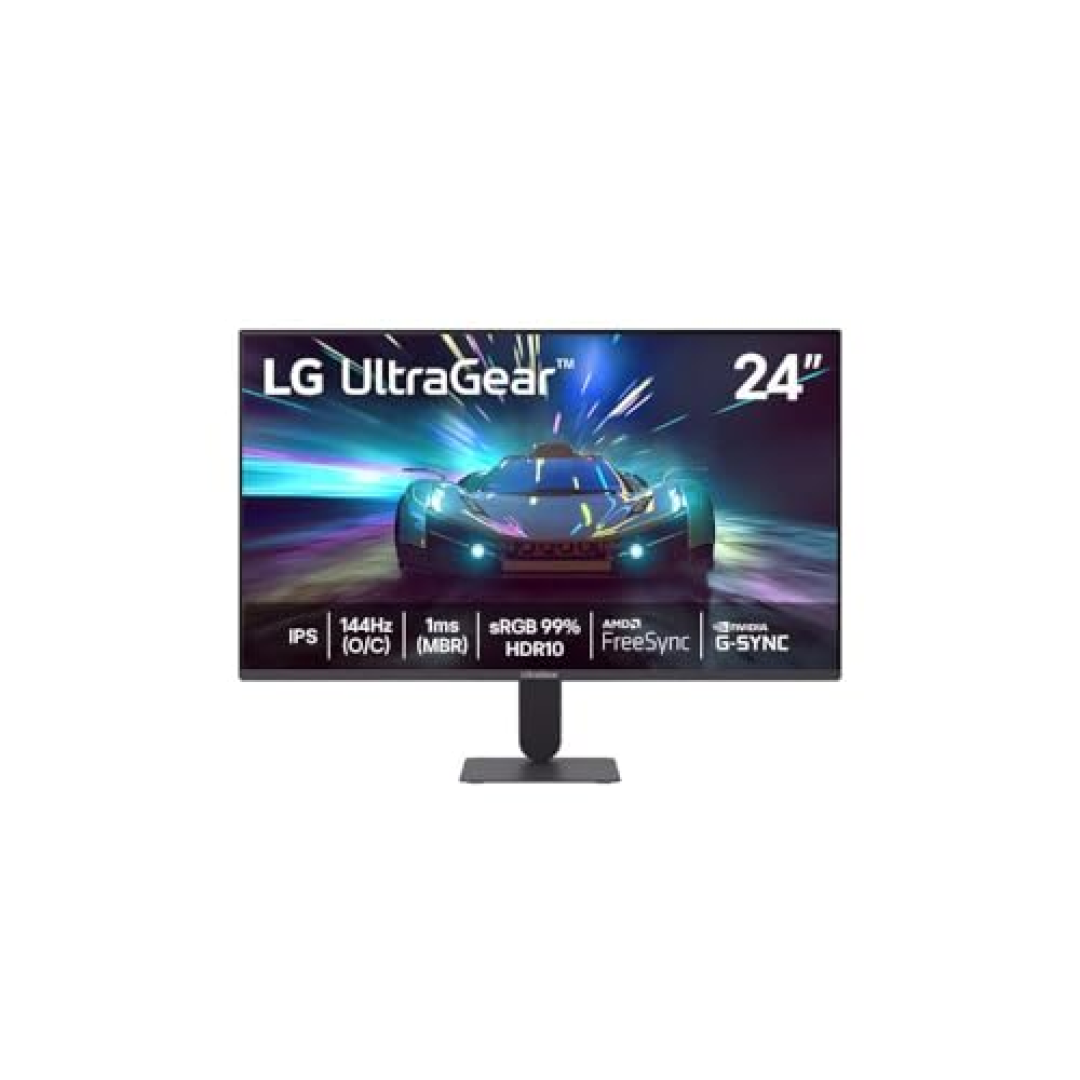 Lg UltraGear Monitor Gamer 24" Ips 144Hz (O/C) 1ms (Mbr) Full Hd (1920x1080) Hdr10 Nvidia G-Sync Amd FreeSync, Preto 24G411a