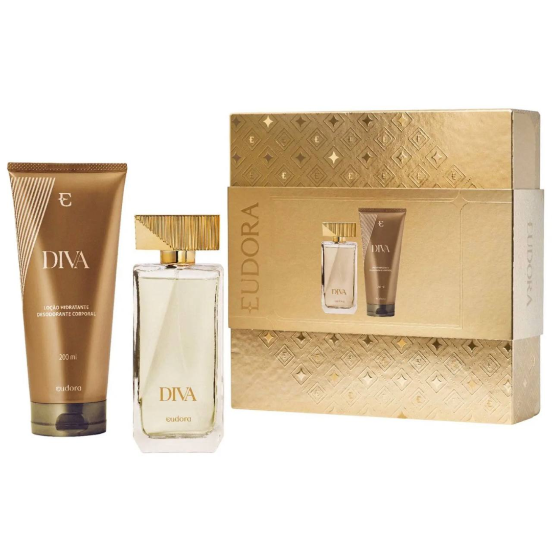 Kit Eudora Loção Desodorante Corporal 200ml e Deo Colônia 100ml Diva