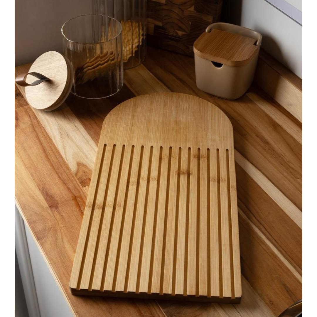 Tábua de Bambu Lavie 30cm Wolff para Corte Servir Queijos Frios Carnes Pães Petiscos Mesa Posta Cozinha Prática Elegante