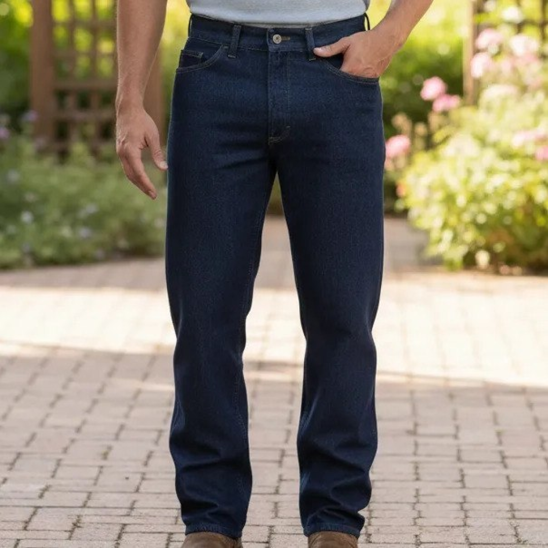 Calça Jeans Masculina Tradicional Básica Corte Reto Mzoco