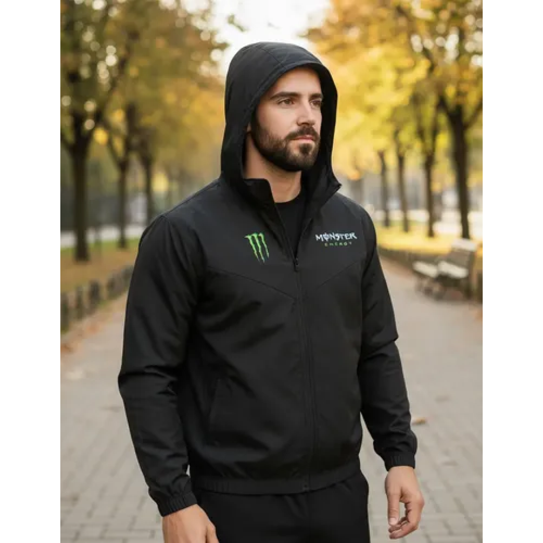 Jaqueta Masculino Corta Vento Monster 02 Capuz Impermeável Preto M Monster 02