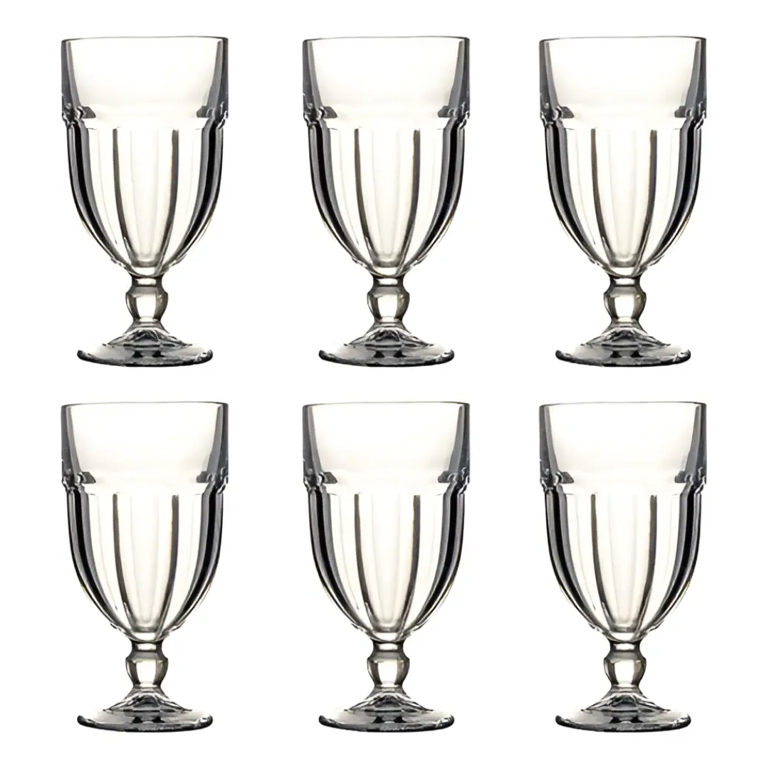 Jogo 6 Taças Vidro Reforçado 450ml Sobremesa Açai Line