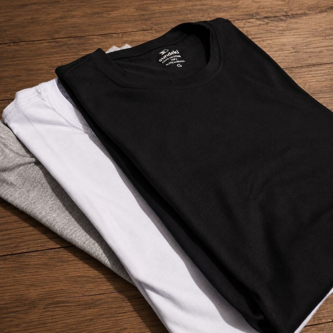 Kit com 3 Camisetas Sandrini Algodão